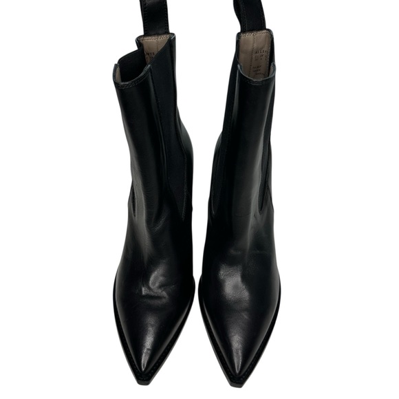 All Saints Womens Ria Point Toe Black Leather Block Heel Ankle Boot. 39/9 - Picture 6 of 13